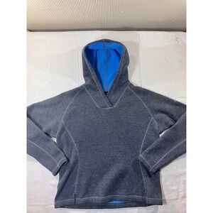 Eastern Mountain Sports Womens Fleece Hoodie Gray Blue Size S Pullover Athletic